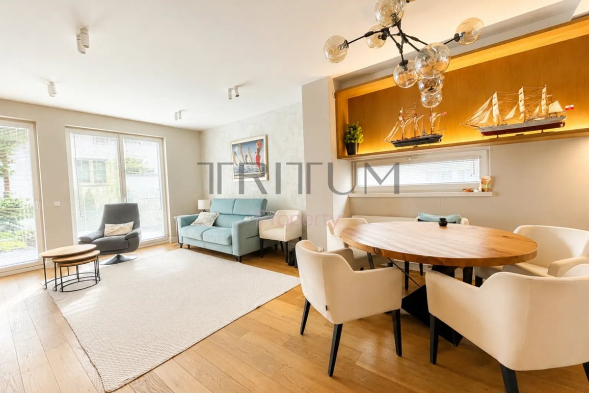 Salon apartamentu przy Orłowskiej Riwierze